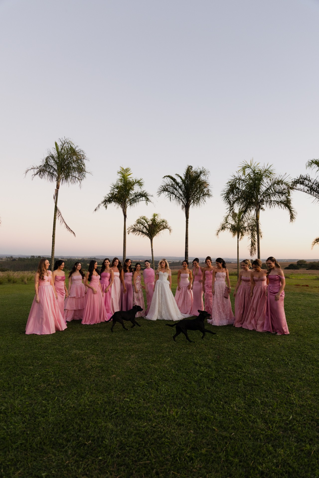 Madrinhas de rosa: a elegância do aluguel de vestidos