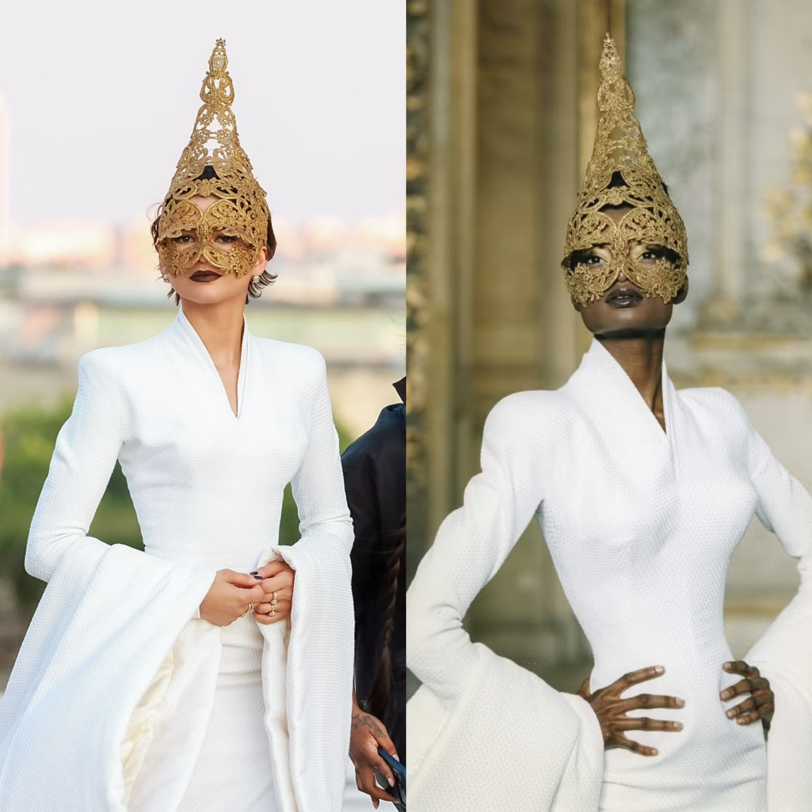 Zendaya resgata a elegância atemporal de Alexander McQueen em Paris