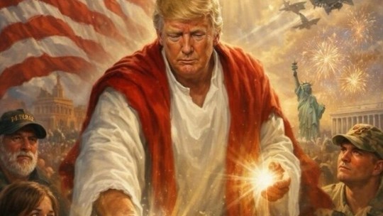 Trump posta imagem de IA que o retrata como Jesus e depois apaga